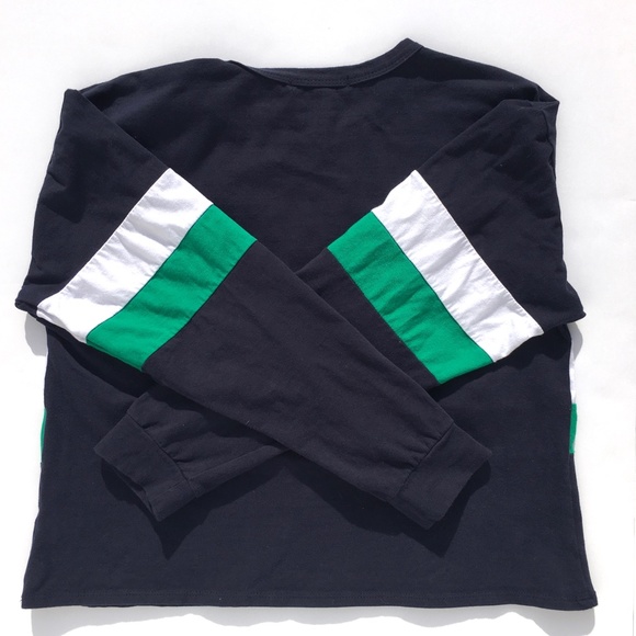 Gaze Color Block Rugby Stripe Cropped Long Sleeve Top M - Picture 7 of 7